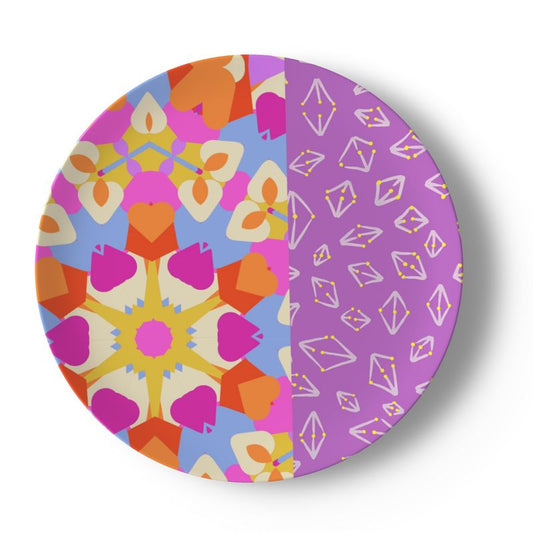 China Plate "Kaleidoscope of Colour"