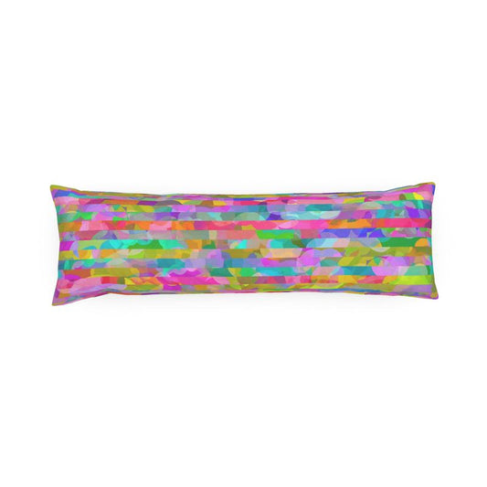 Abstract Brightly Coloured Stripes Bolster Cushion